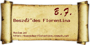 Beszédes Florentina névjegykártya